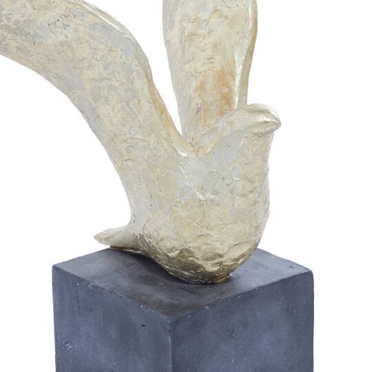 Set of 3 Gold Polystone Birds Sculpture 14", 15", 9"